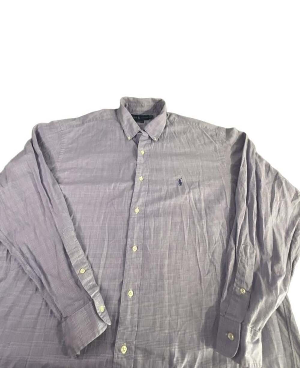 Ralph Lauren Yarmouth Long Sleeve Button Down Shirt Size 17-35 Purple Plaid